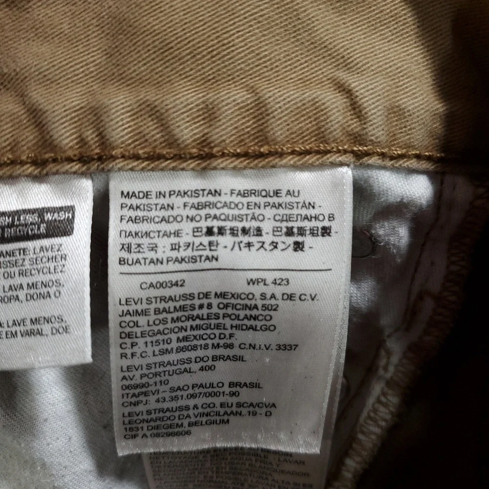 Levis 514 Straight Fit Khaki Tan Cotton Twill Pants Mens 32x32 00514-0531